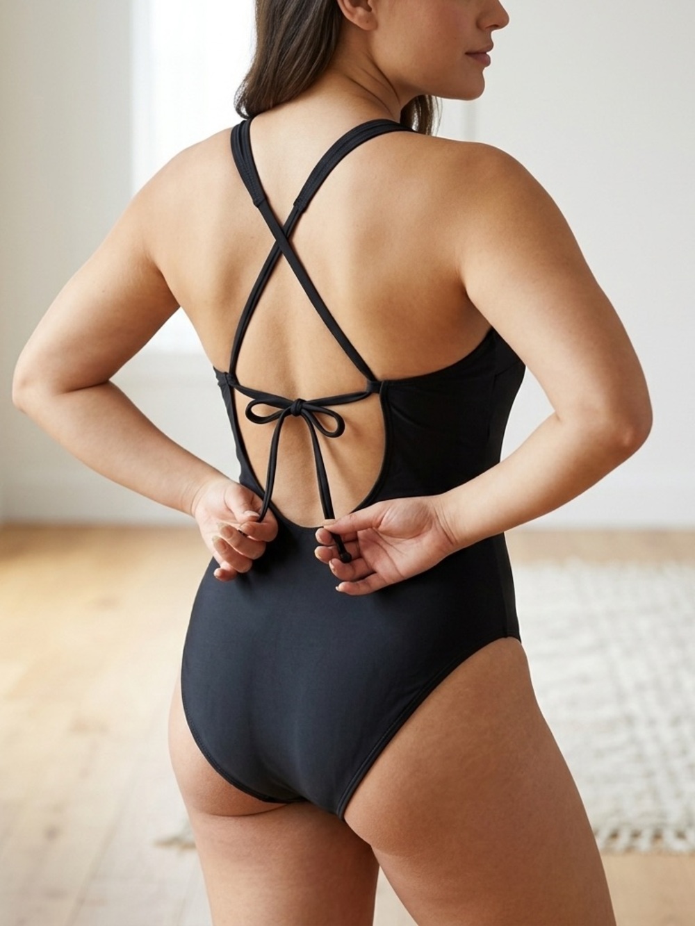George Black Scoop-Neck One-Piece Swimwear